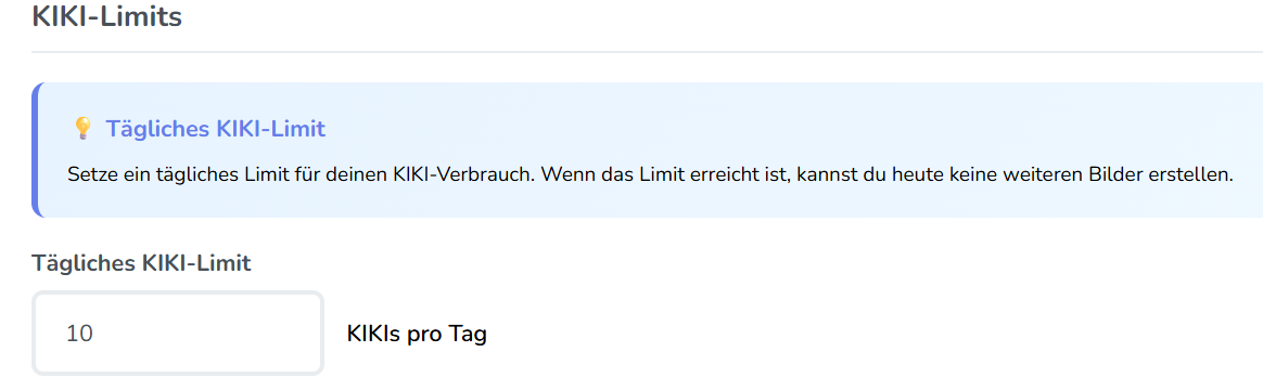 Tageslimits Profil